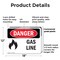 Signmission Gas Line Danger Sign, Plastic, 18in W x 12in L, 2PK OS-2PACK-DS-P-1218-L-1272 - alternate 6